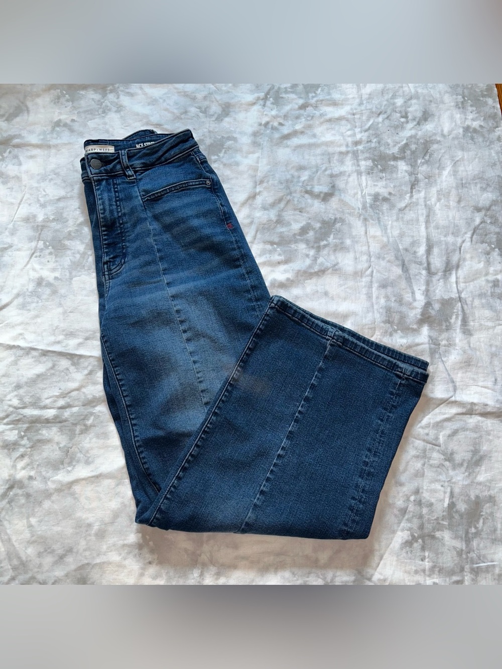 Warp + Weft Nce Stretch Nice Cote Wide Leg Jeans Blue Depths